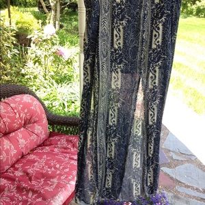 Boho blue and white maxi skirt